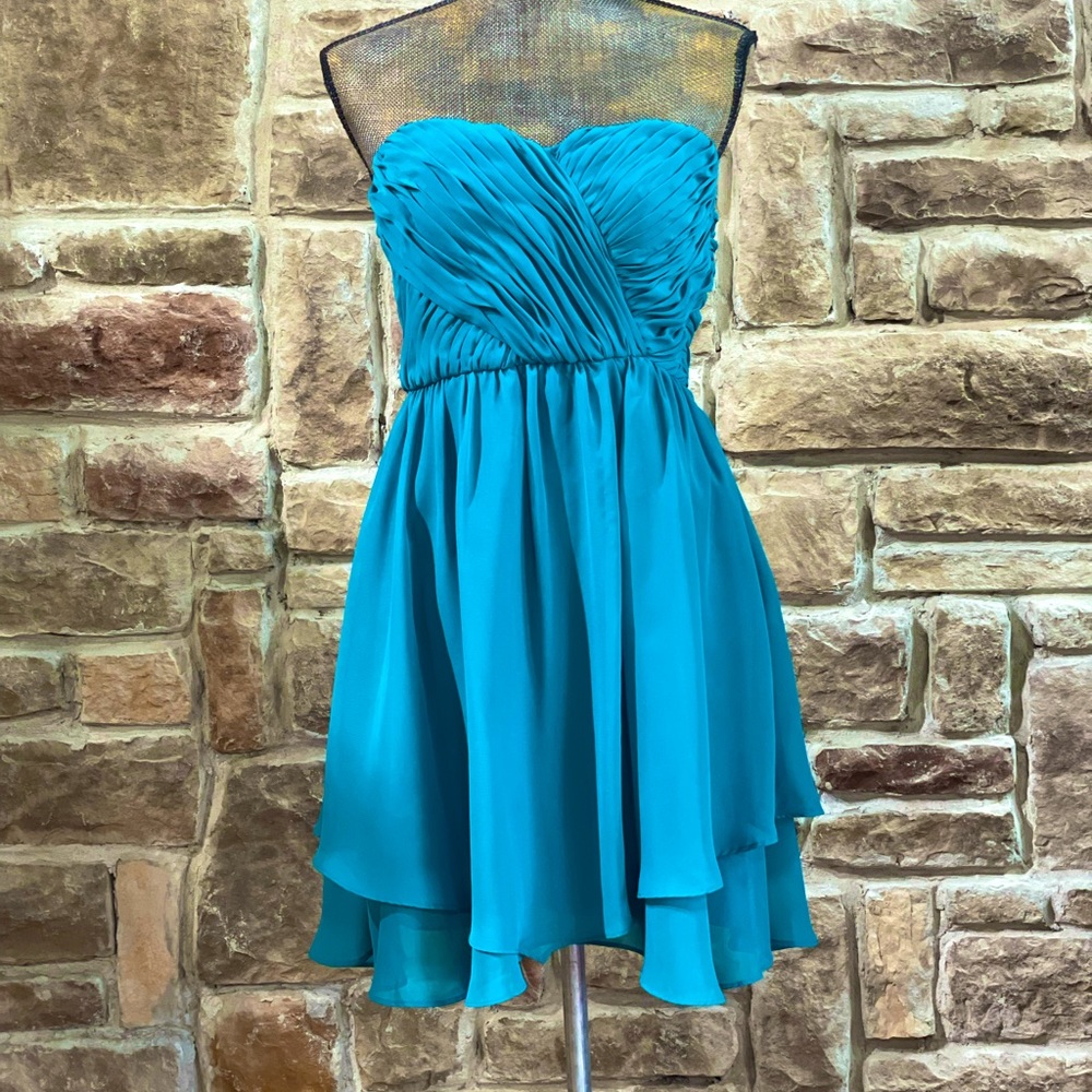 NWT Adrianna Papell- Turquoise Flowy Mini Dress, Size 11/12